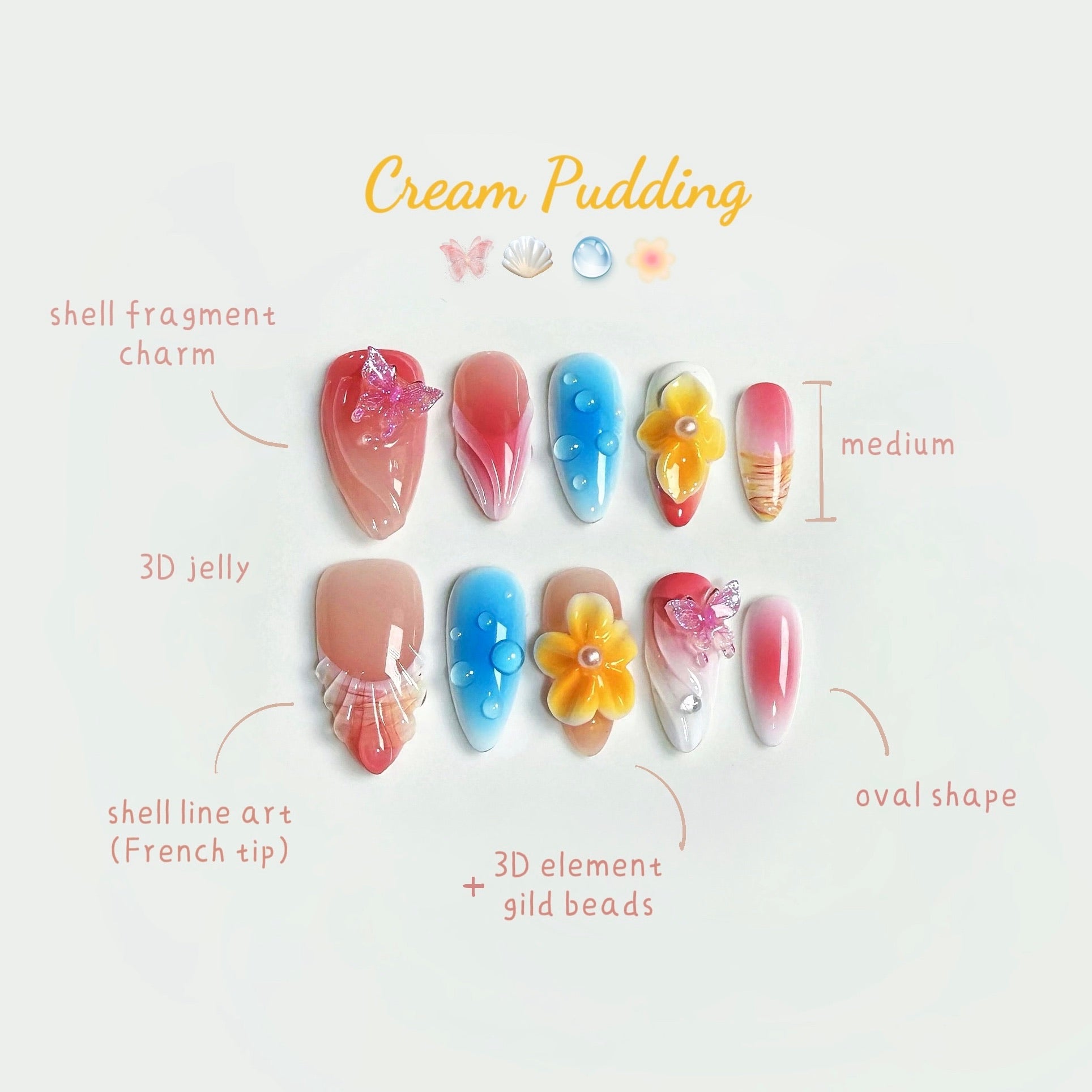H06 CREME PUDDING (Almond Shape)