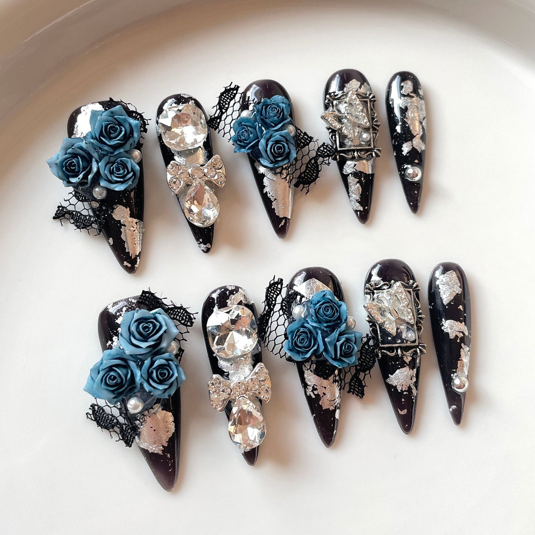 P12 ROSE Caviar (Stiletto Shape）