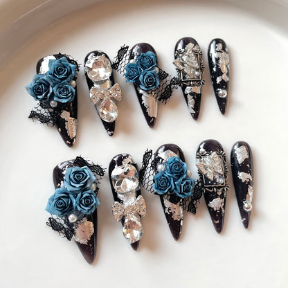 P12 ROSE Caviar (Stiletto Shape）